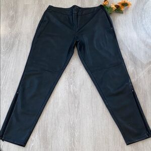 Harve Benard ‎ Zip Ankle Vegan Leather Pants Black